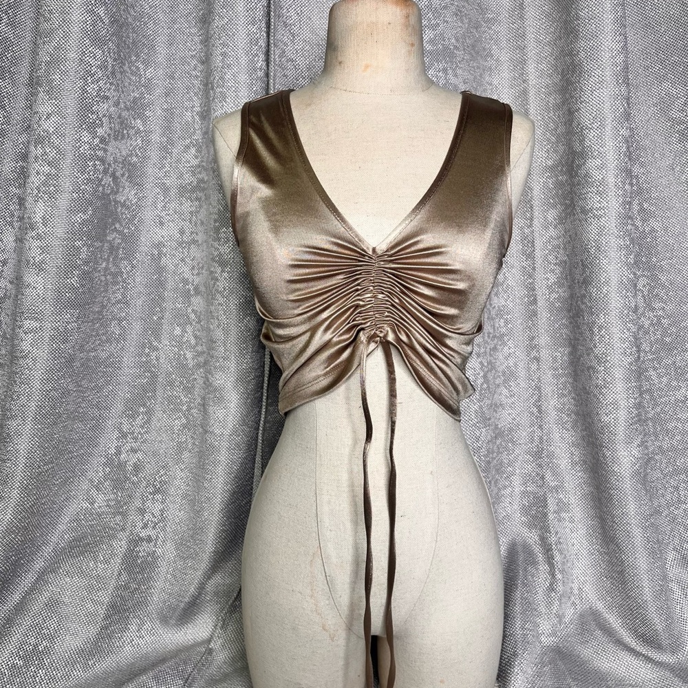 Electric Family Metallic Tan Fabric‎